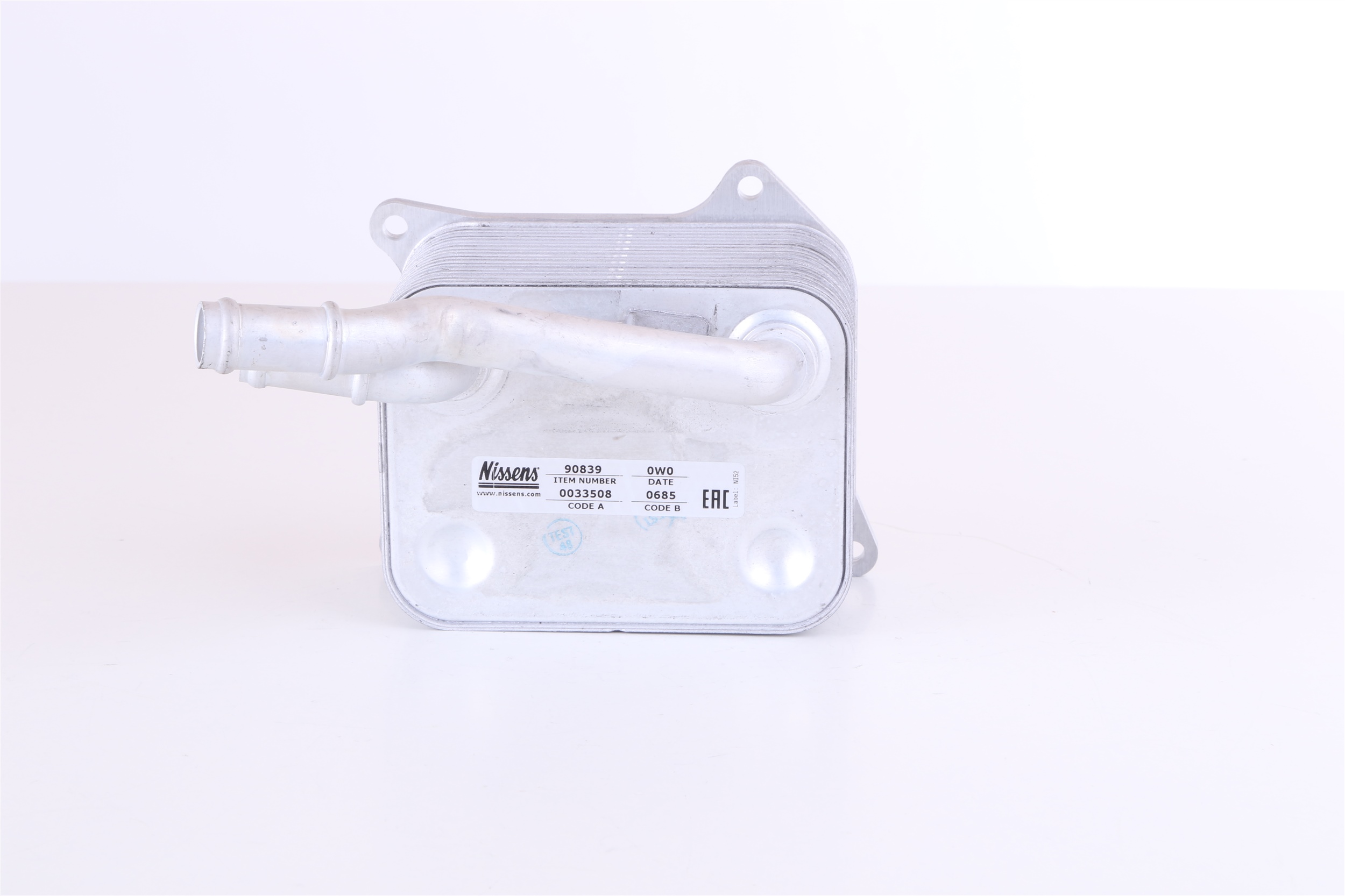 NISSENS vattenkyld , utan oljefilterhus, utan packningar, utan filter Oljekyl 90839 köp lågt pris