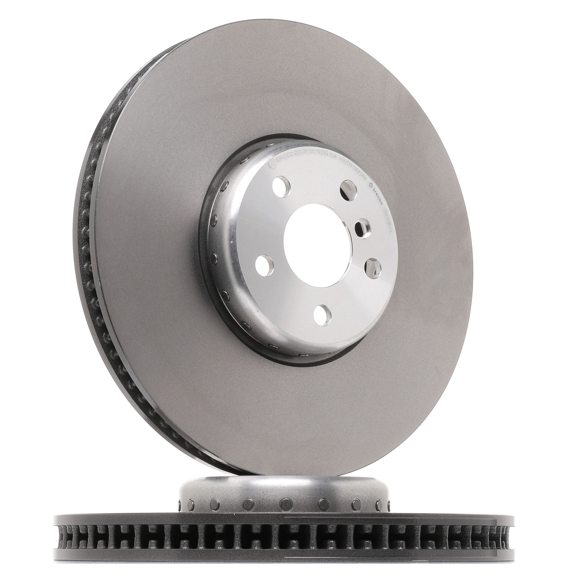 BREMBO Prime 374x36mm, 5, internally vented, two-part brake disc, Aluminium Brake Disc Hub Ø: 374mm, Num. of holes: 5, Brake Disc Thickness: 36mm Brake rotor 09.D896.13 buy