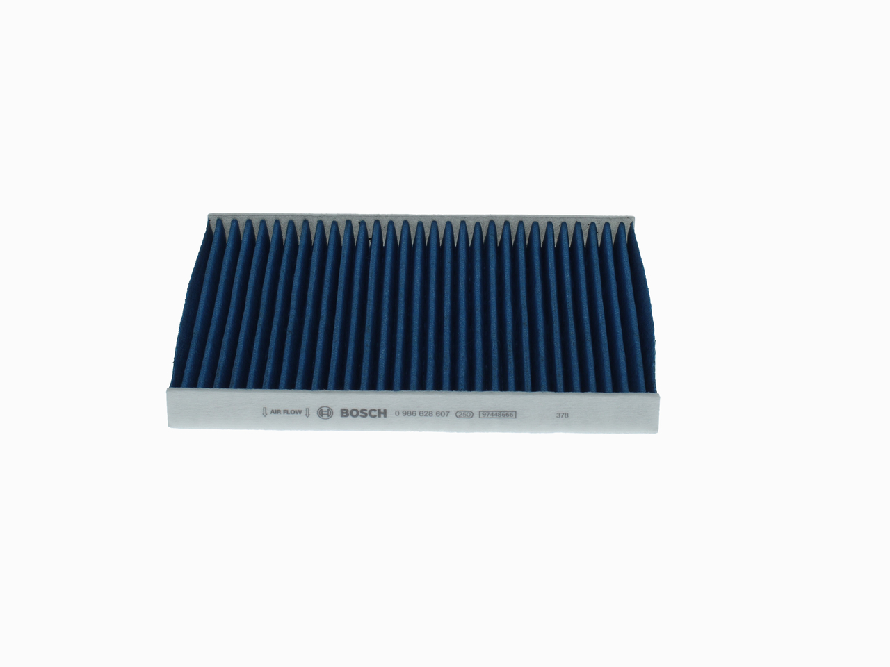 BOSCH 0 986 628 607 Pollen filter Activated Carbon Filter, with antibacterial action, Particle Separation Rate >98% for 2.5µm (fine matter), with anti-allergic effect, with antiviral effect, with fungicidal effect, 239 mm x 190 mm x 22 mm