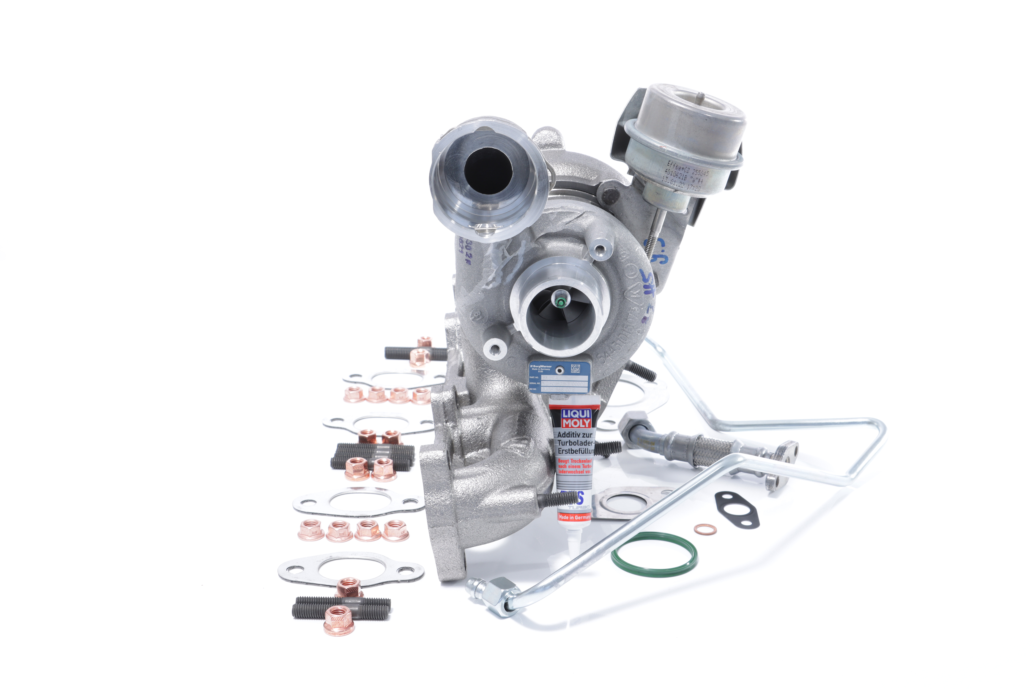 T981061 BTS TURBO TURBO SERVICE SET ORIGINAL Turbocompressor accionado pelos gases de escape, com material de montagem/fixação, com tubo de entrada de óleo, com tubo de saída de óleo Turbocompressor T981061 comprar económica