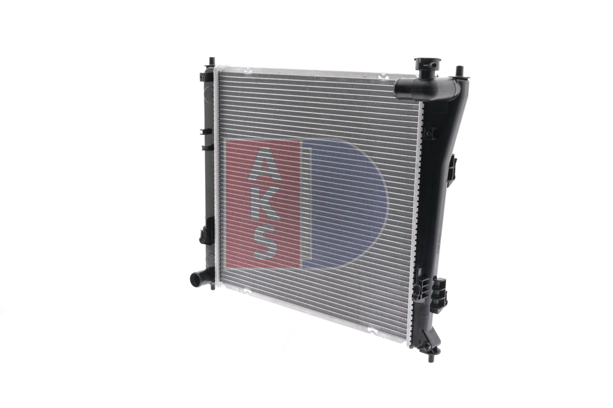 AKS DASIS 560075N Engine radiator Aluminium, for vehicles with/without air conditioning, 487 x 468 x 26 mm, Manual Transmission, Brazed cooling fins