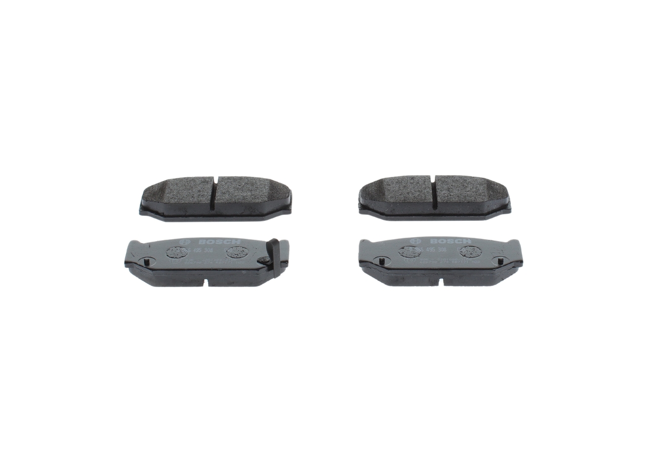 BP1597 BOSCH Bremsbelagsatz 0 986 495 308 Low-Metallic, mit akustischer Verschleißwarnung Höhe: 45,5mm, Breite: 108,5mm, Dicke/Stärke: 15mm