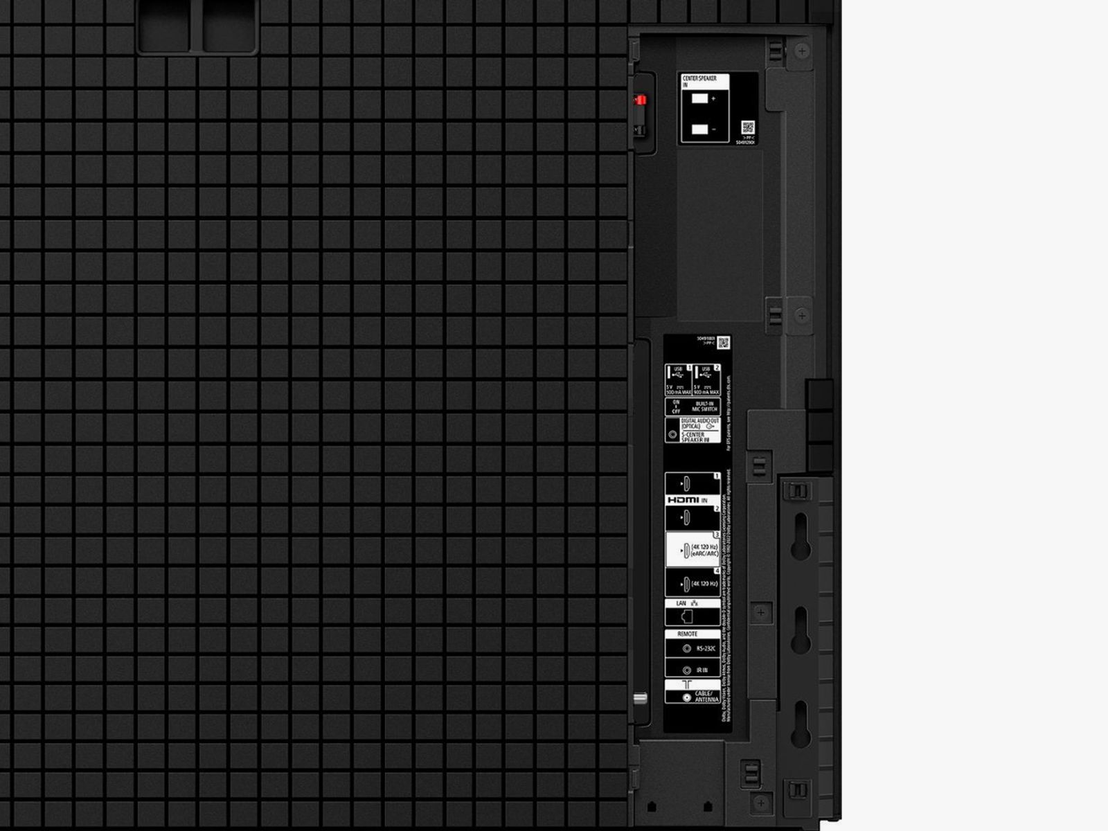 Inputs and outputs on the Sony A95L TV