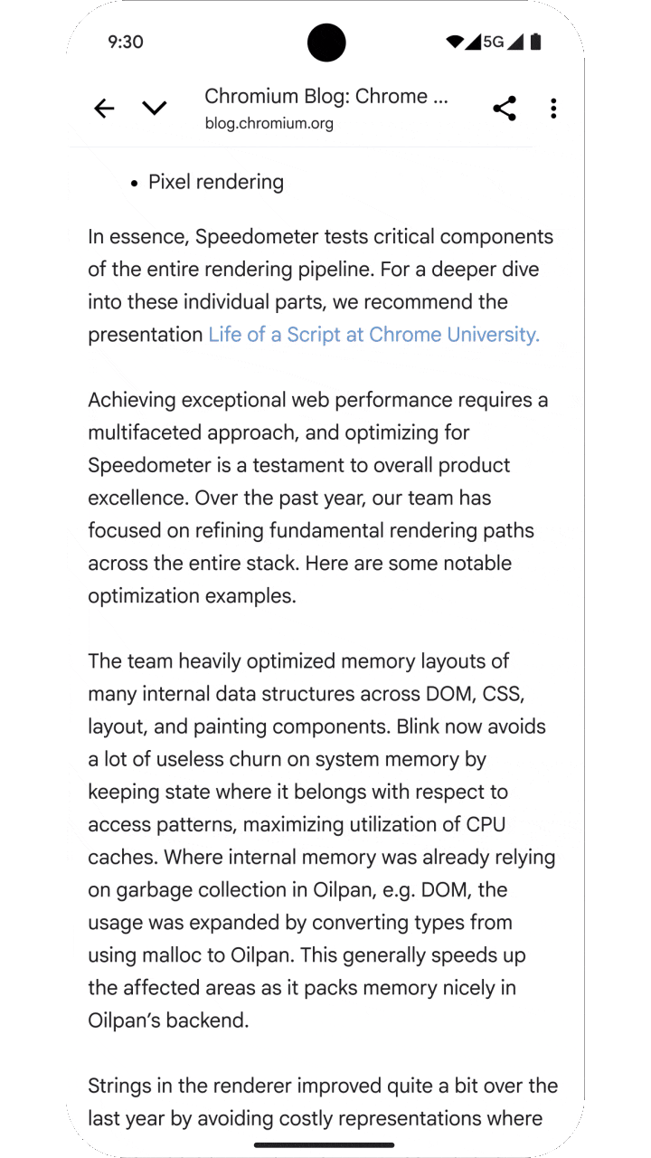 Gemini is integrated into the mobile version of Chrome on Android and iOS will get an update soon.
