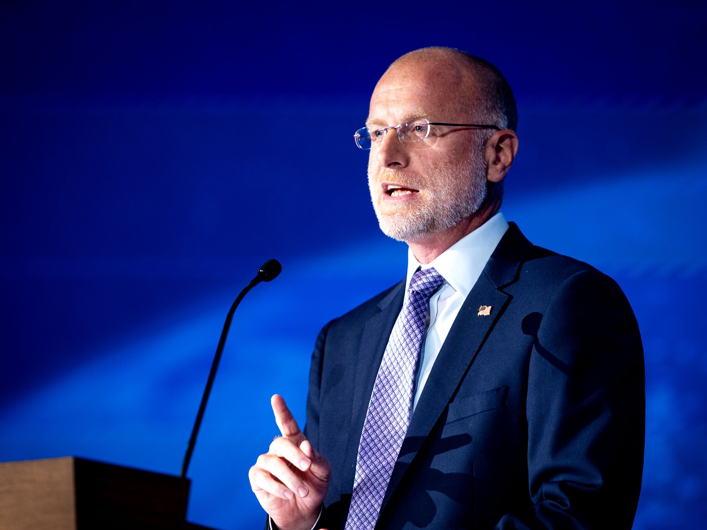 Brendan Carr speaks in Washington DC on Tuesday Sept. 9 2025. Photographer Al DragoBloomberg via Getty Images