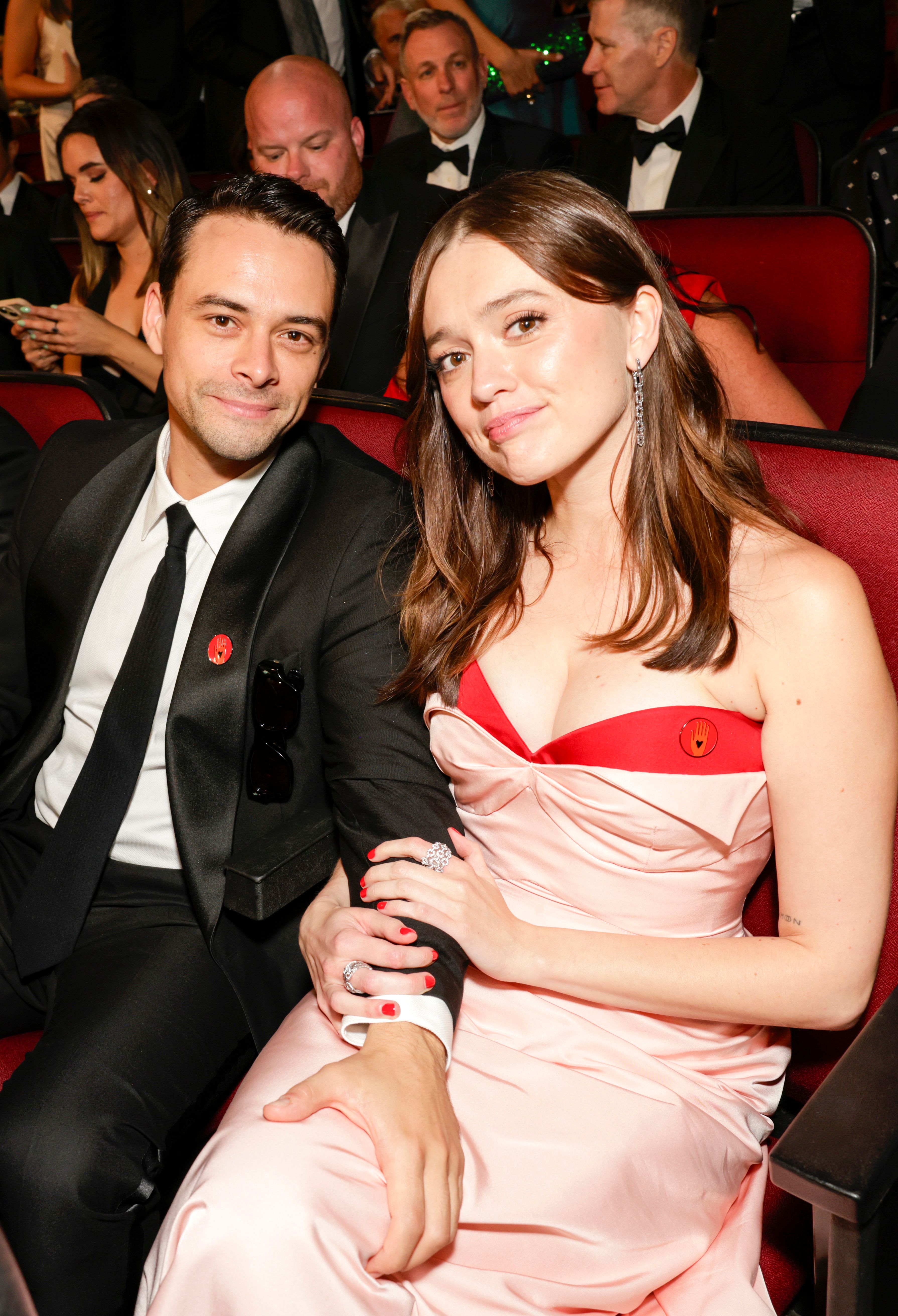 Aimee Lou Wood and Adam Long at the 2025 Emmys