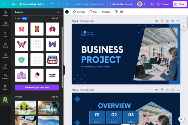 Envato Elements plugin in Canva