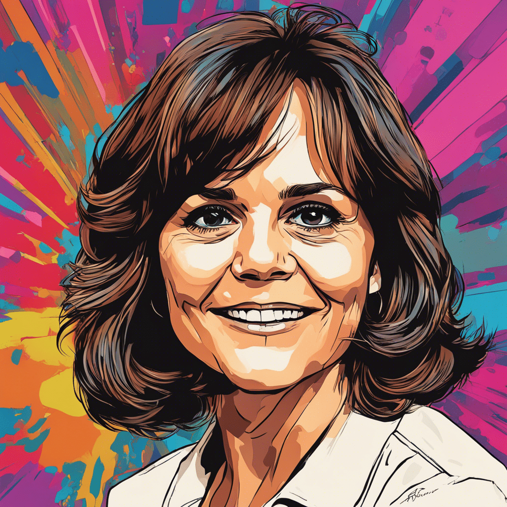 Sally Field's Portrait, Colorful Background