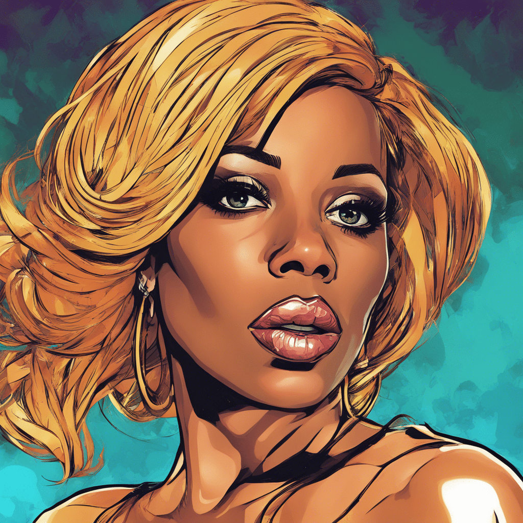 K. Michelle portrait, shiny background