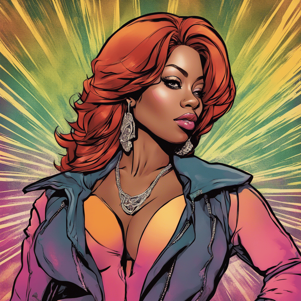 K. Michelle portrait, shiny background