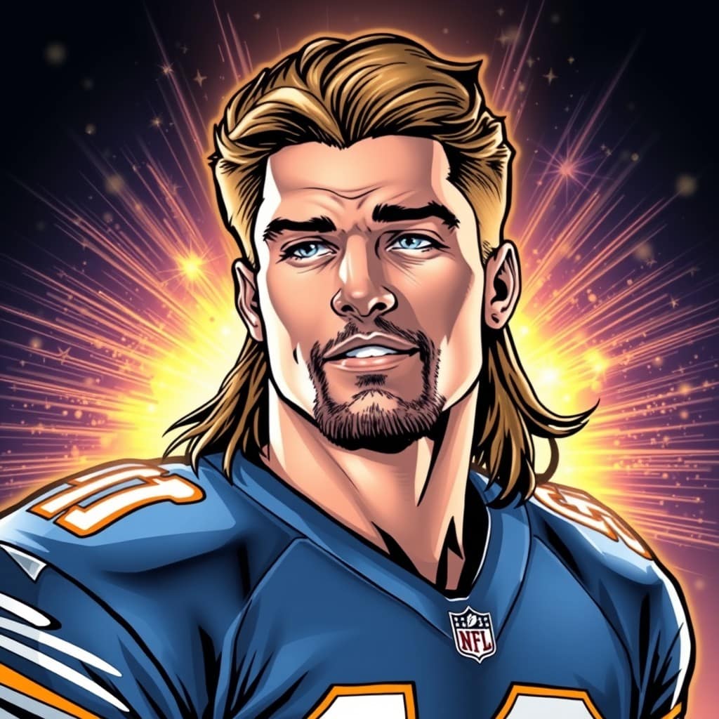Trevor Lawrence's portrait, shiny background
