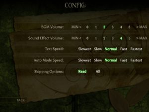 In-game general settings.
