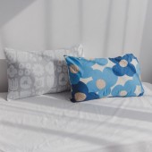 【SALE】kippis 枕カバー2枚組　フラワーブルー