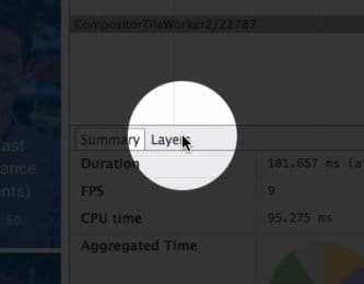 Chrome DevTools 中的“Layer”(图层)标签页按钮。