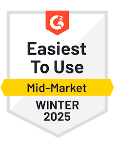 G2 Easiest to Use Mid-Market Winter 2025