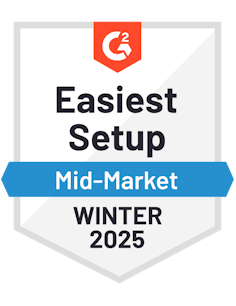 G2 Easiest Setup Mid-Market Winter 2025