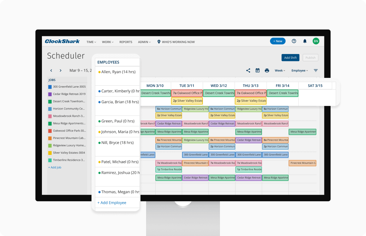 ClockShark Team & Employee Scheduling ClockShark Team & Employee Scheduling