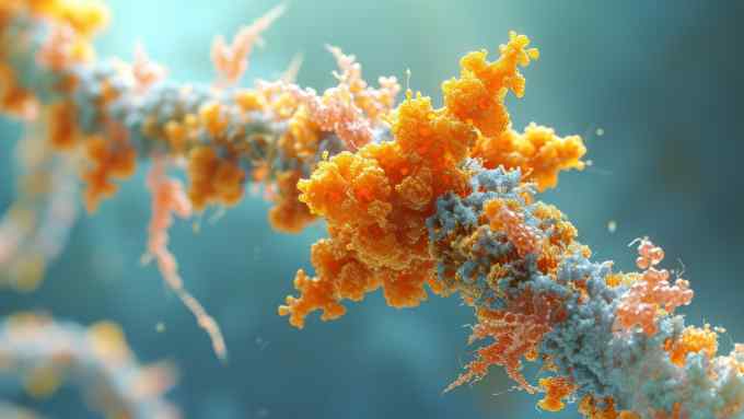 An image of proteins at a molecular level.