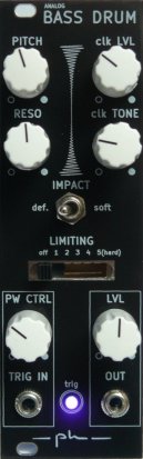 Eurorack Module Analog Bass Drum black panel from ph modular