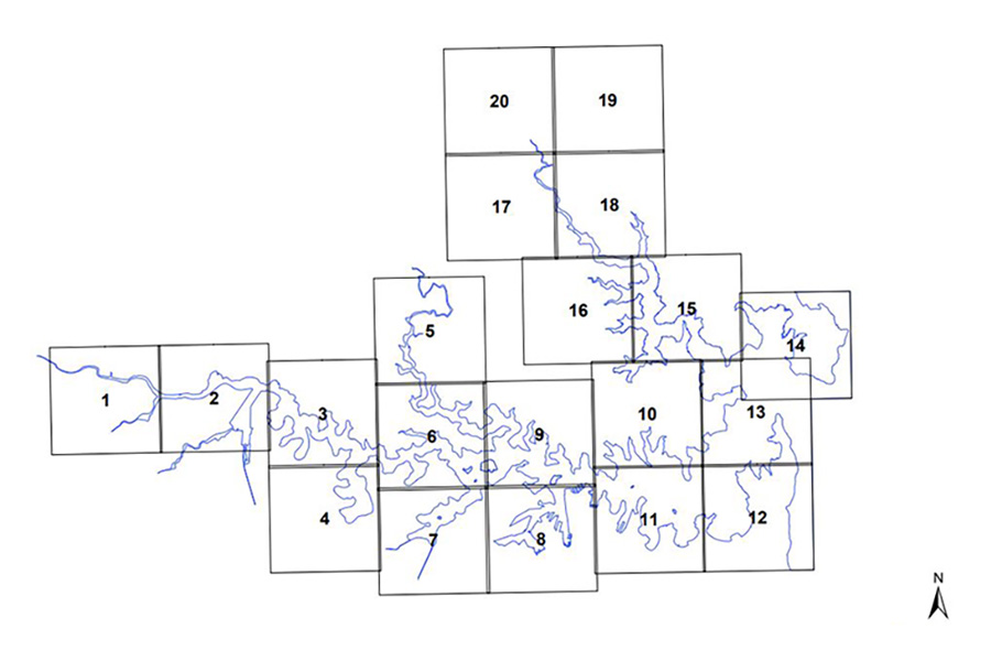 Index map of Sydney Harbour - Foreshores and Waterways Area Development Control Plan: Ecological Communities and Landscape
