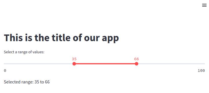 A range slider in your Streamlit UI