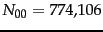 $ \observationo_{00}=774{,}106$