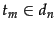 $\tcword_m \in d_n$