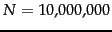 $N=10{,}000{,}000$