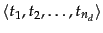 $\langle
\tcword_1,\tcword_2,\ldots,\tcword_{n_d}\rangle$