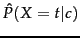 $\hat{P}(\xvar=\tcword\vert\tcjclass)$